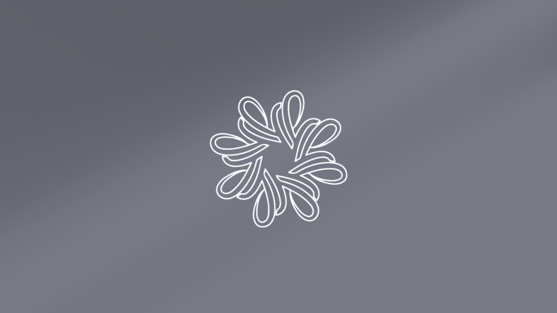 A white outline floral icon representing Defensil + and arranged in a circle, centred on a cool grey background.