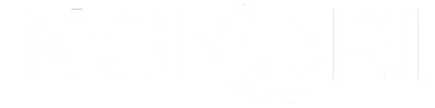 Nokori logo in crisp white on a transparent background, featuring the distinctive wave from 'K' to 'O'.